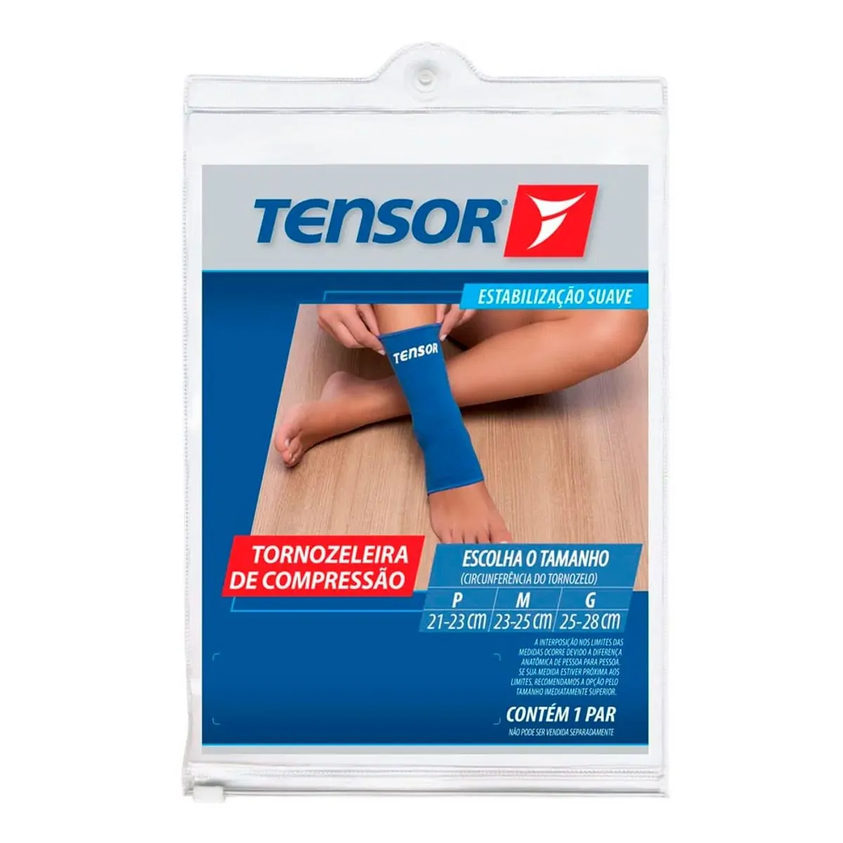 Tornozeleira de Compressão Tensor 6401 G Azul