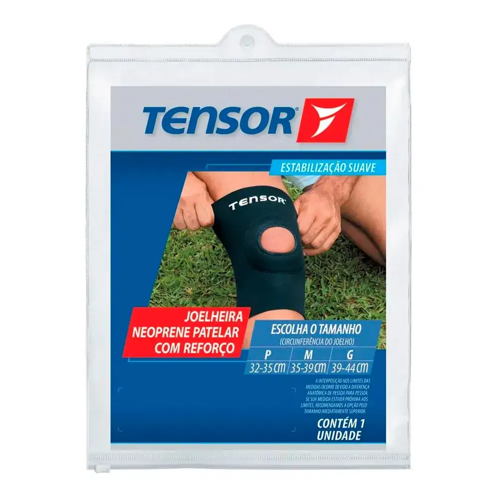 Joelheira de neoprene com reforco Tensor 8322 G Preto