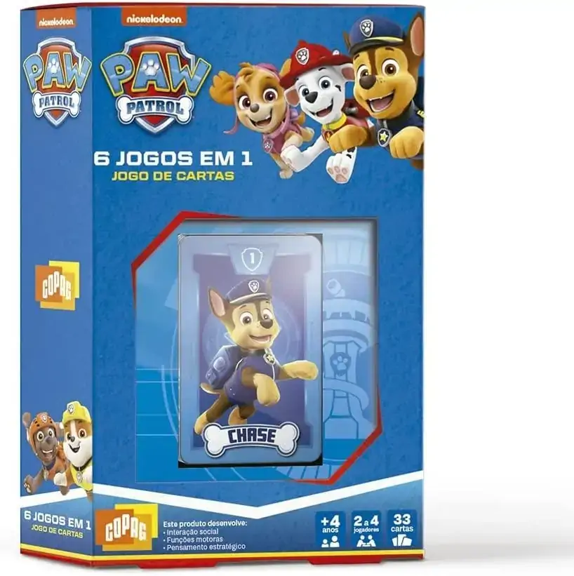 Jogo Patrulha Canina - 6 Jogos em 1 - Copag Jogo Patrulha Canina - 6 Jogos em 1