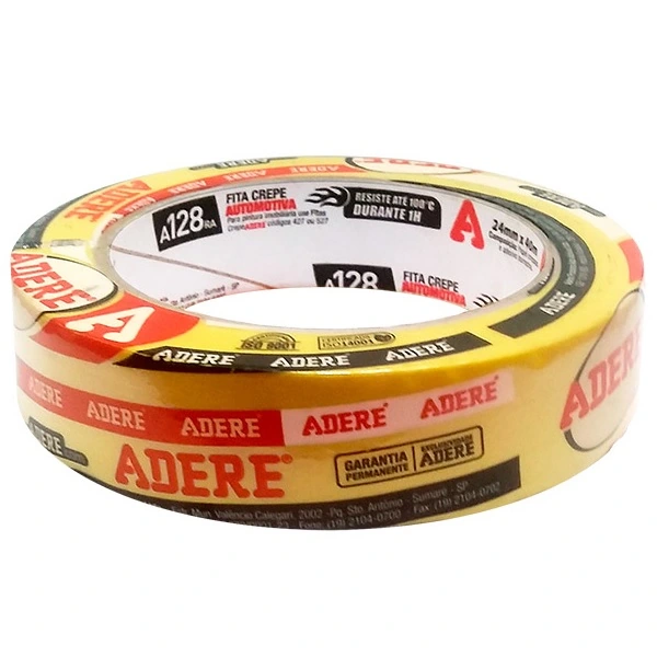 Fita Crepe Adere Alta Resist/autom.amarela A128/ra 24mmx40m