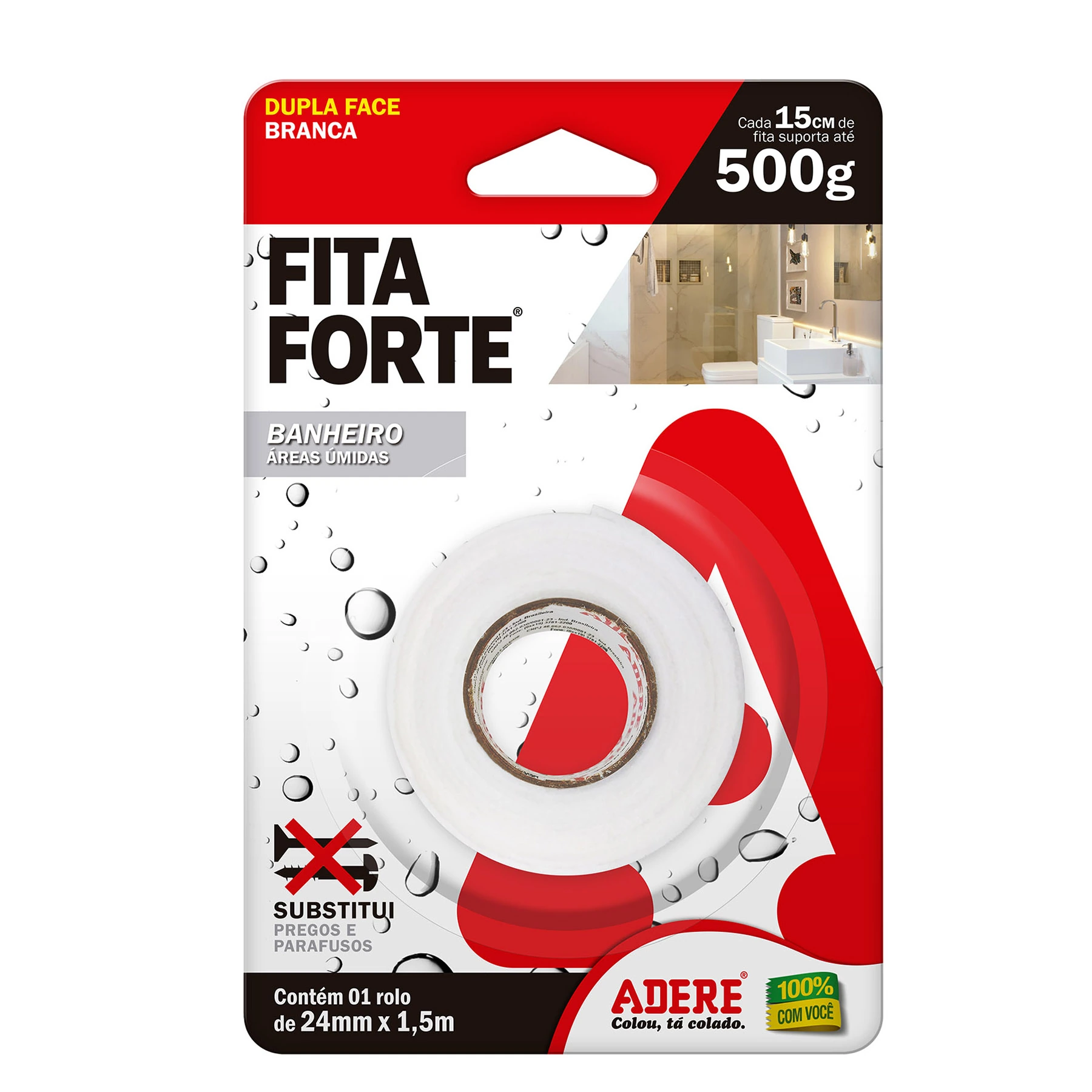 Fita Dupla Face Areas Umidas. 24mmx1,5m