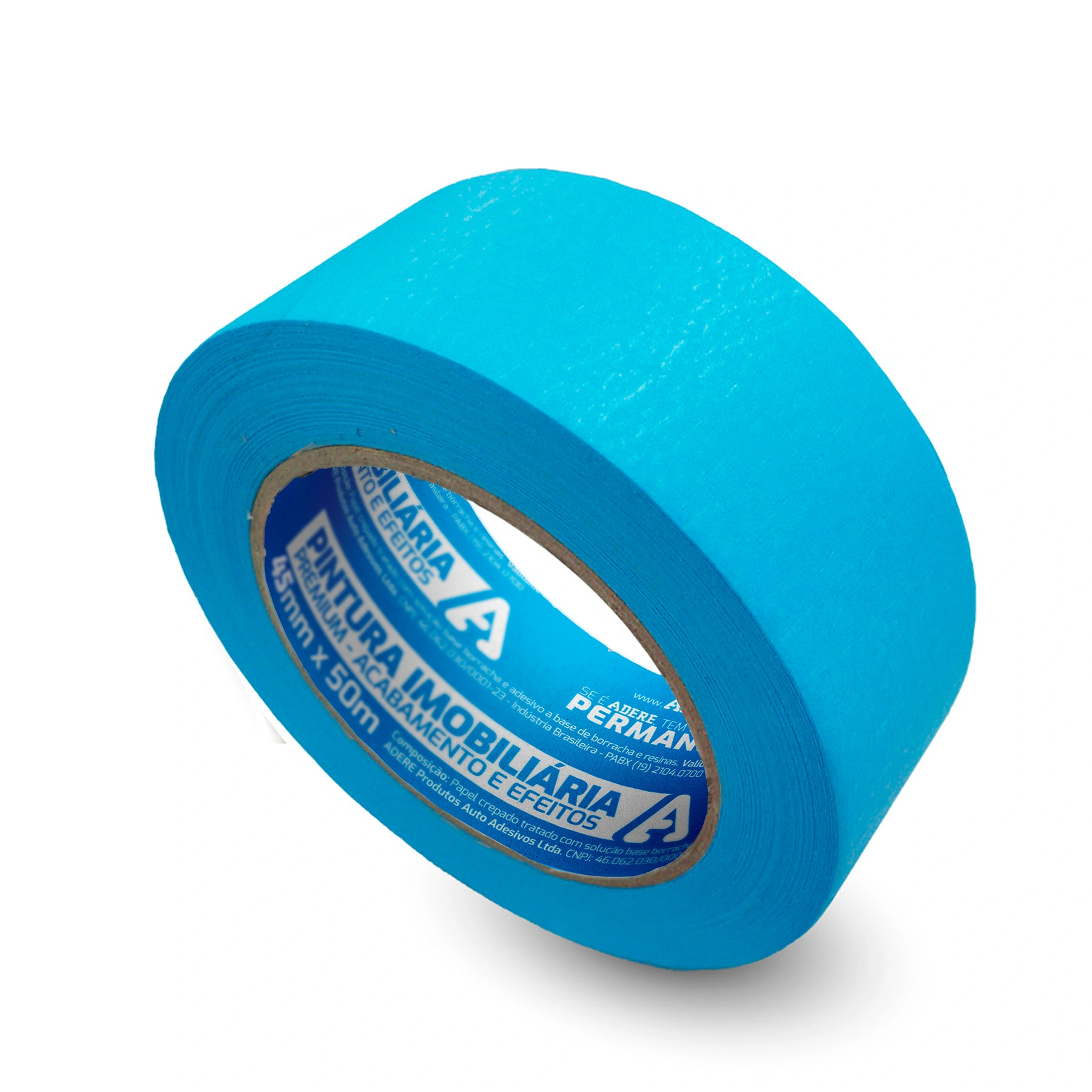 Fita Crepe Para Pintura Imobiliária 45mmx50m Cor Azul Neon Adere