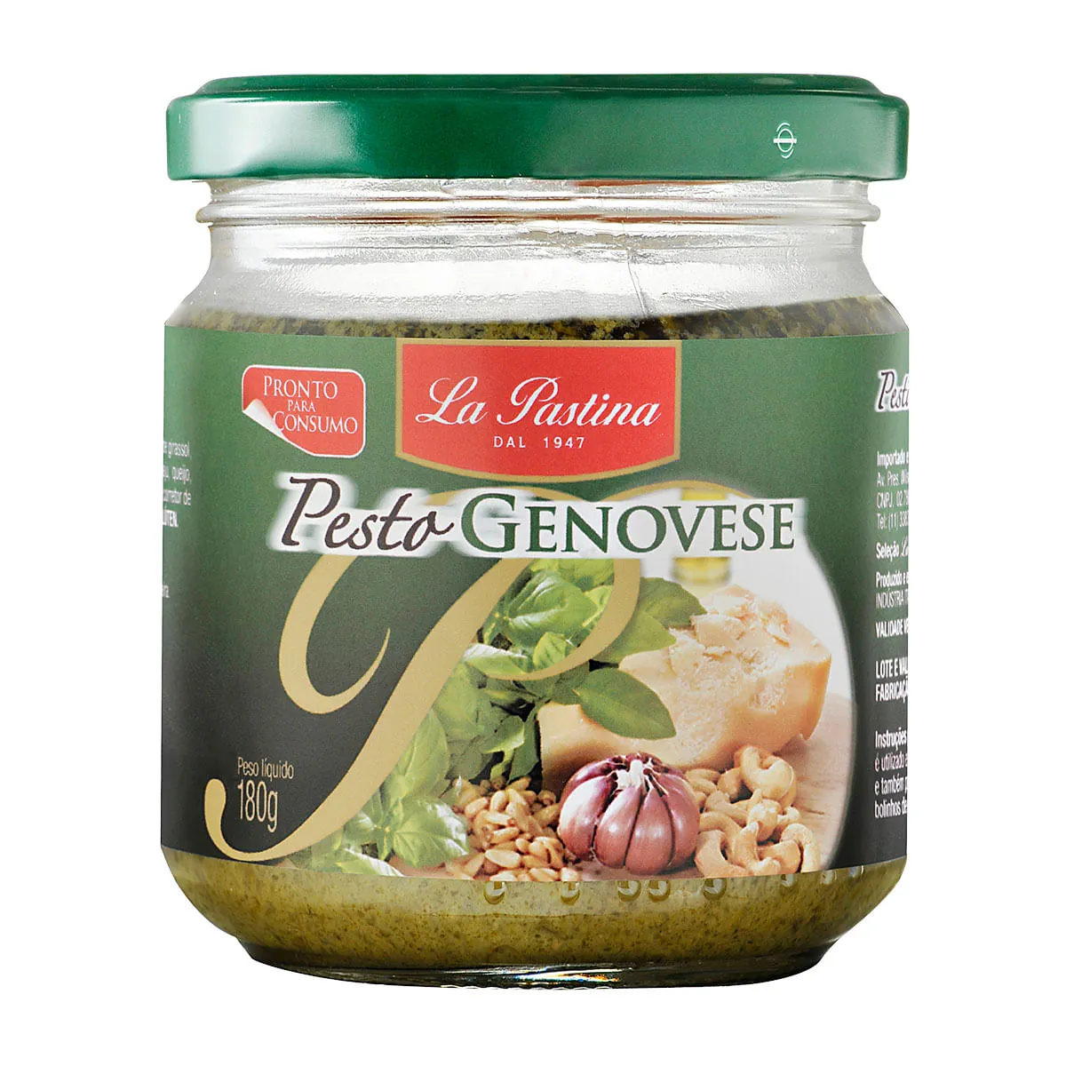 Molho Pesto Genovese La Pastina Com Queijo Grana Padano 190g
