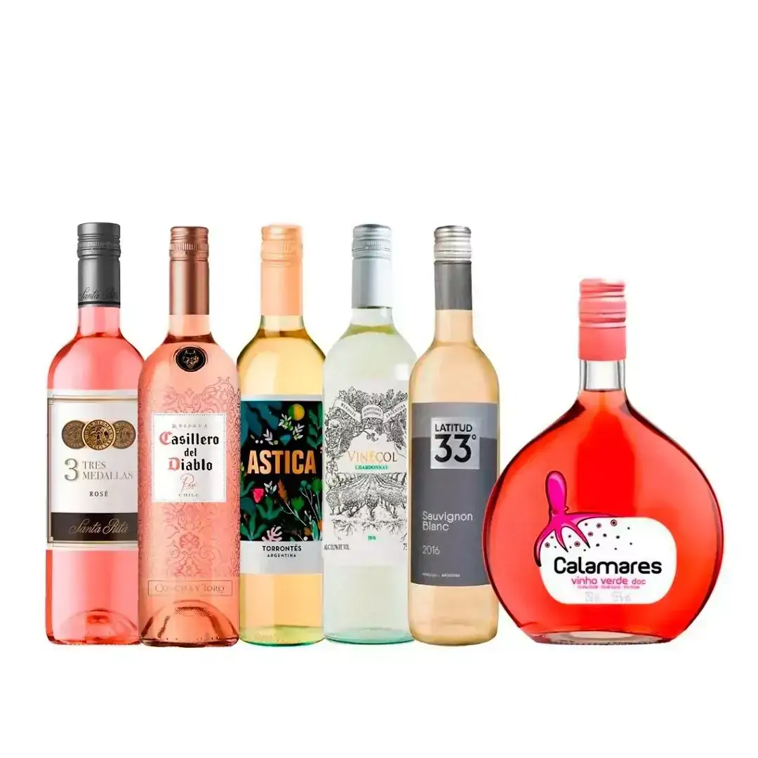 KIT VINHOS AMANTES DE VINHOS BRANCOS E ROSÉS 06 UNIDADES