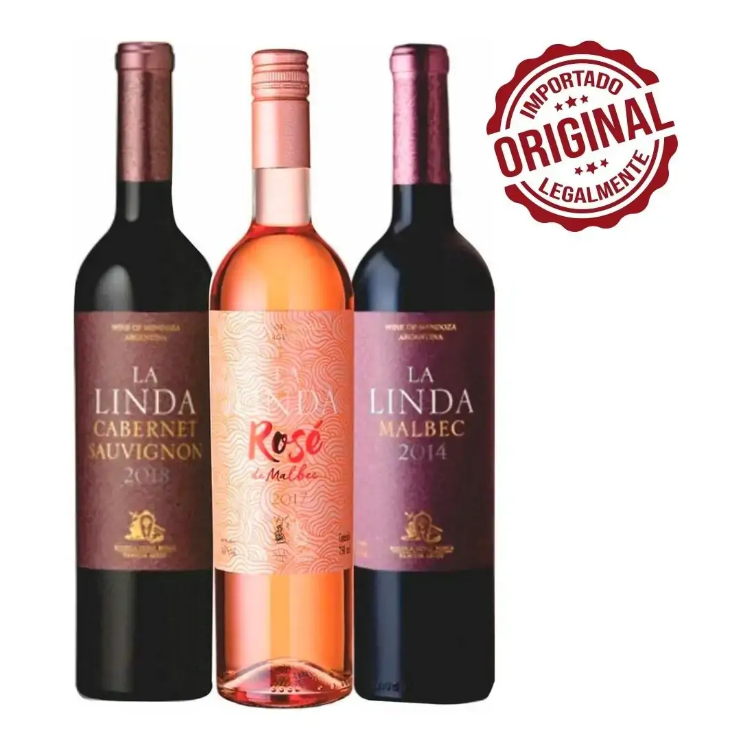 Kit 03 unidades Vinho La Linda