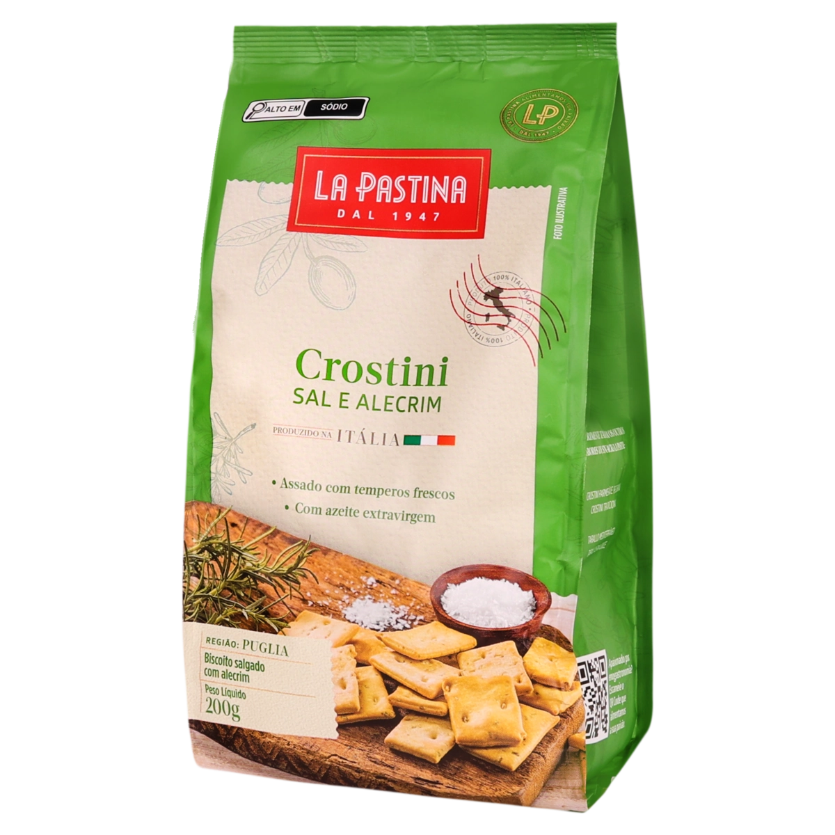 Biscoito Crostini Sal Marinho E Alecrim La Pastina 200g