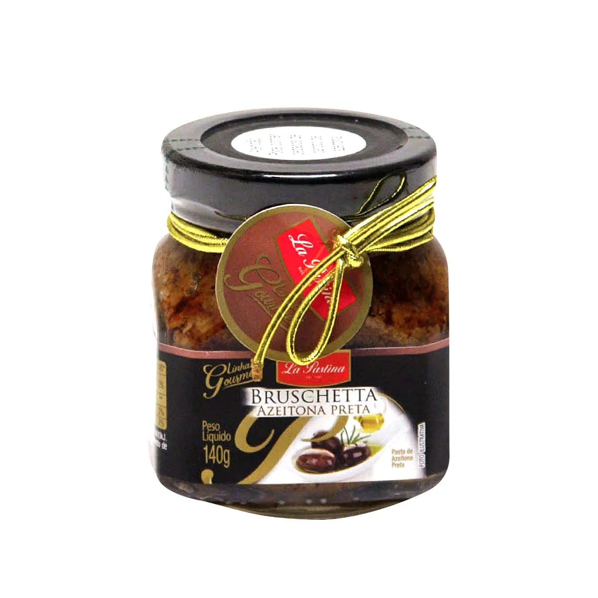 Antepasto Bruschetta Azeitona Preta La Pastina Gourmet Vidro 140g