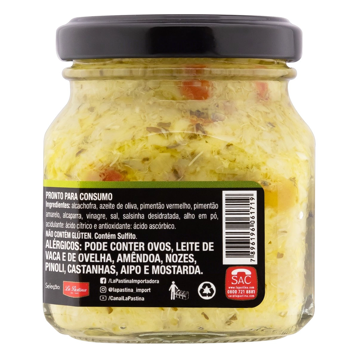 Antepasto Bruschetta Alcachofra Em Pedaços La Pastina Gourmet Vidro 140g