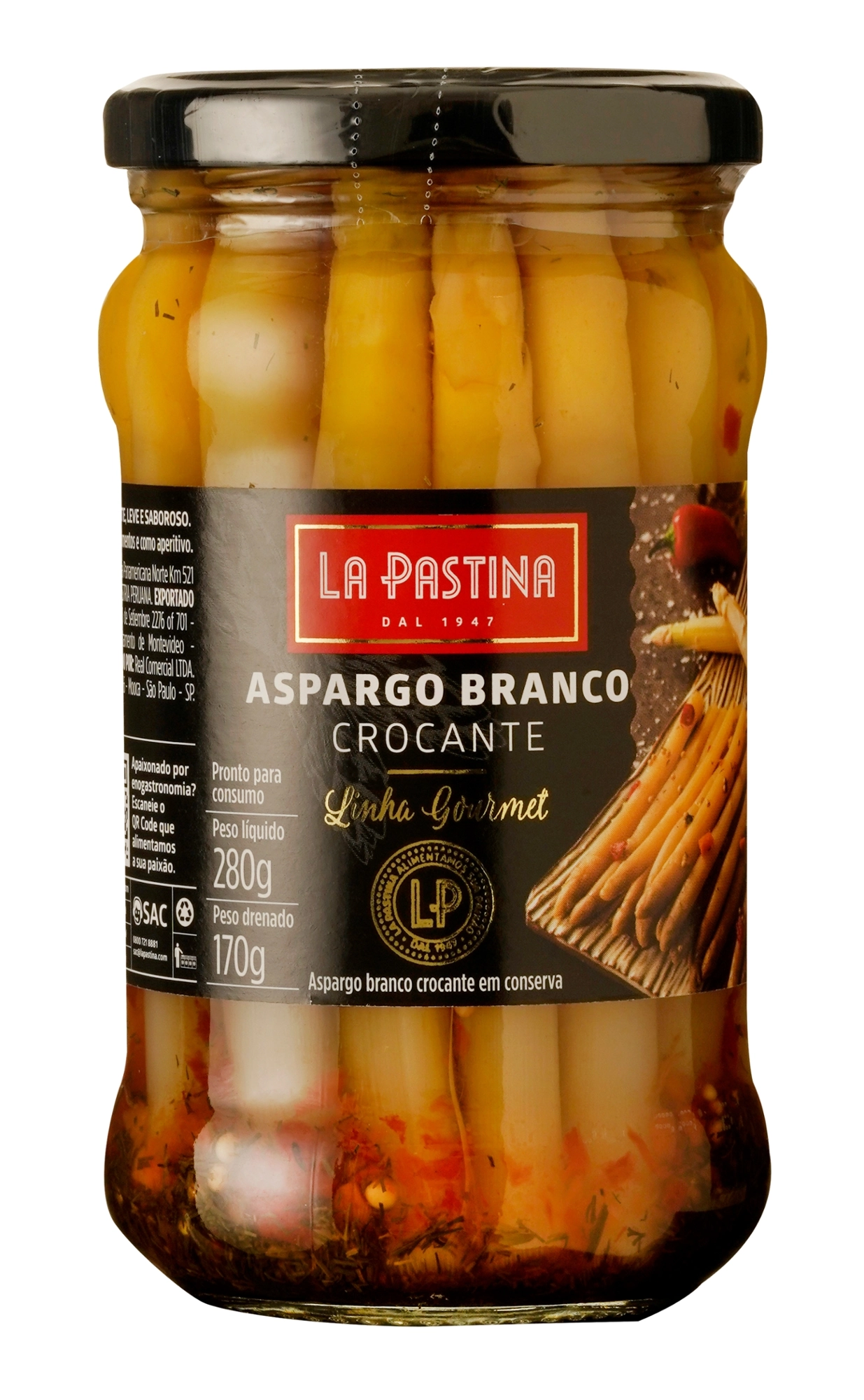 Aspargo Branco Em Conserva La Pastina Gourmet Vidro 170g