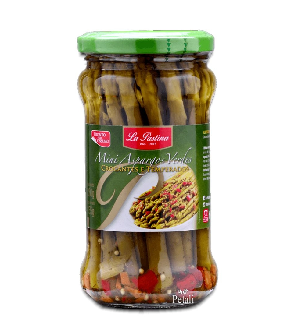 Aspargo Verde Em Conserva La Pastina Gourmet Vidro 155g