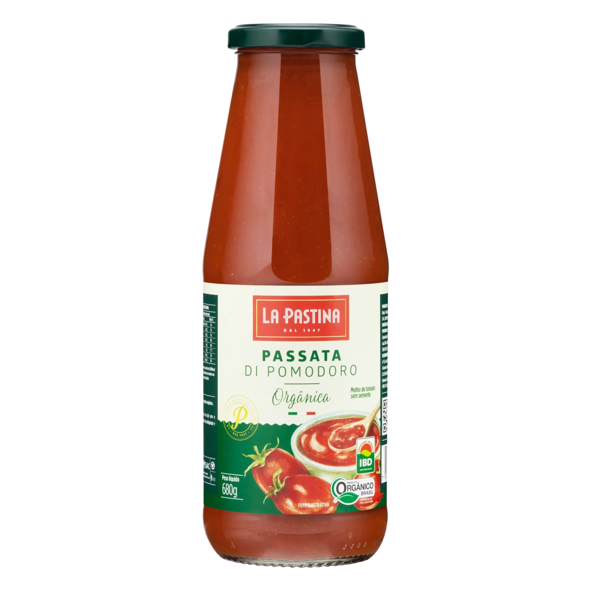 Molho De Tomate Passata Orgânico La Pastina Pomodori Vidro 680g