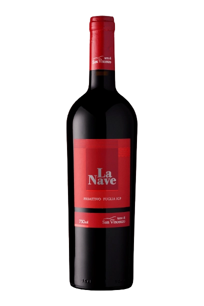 Vinho Italiano Tinto Meio Seco Terre Di San Vincenzo La Nave Primitivo Puglia Garrafa 750ml