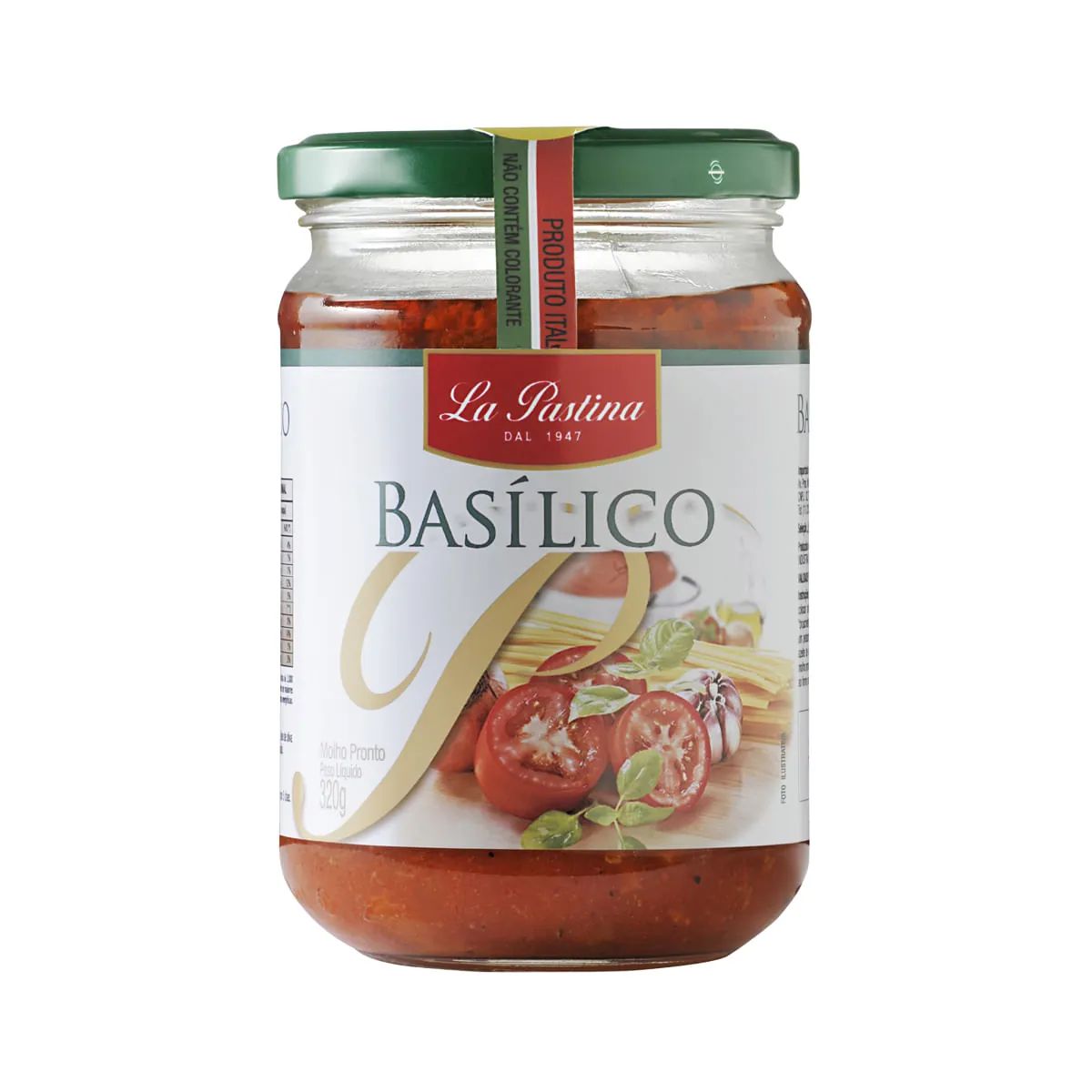 Molho De Tomate Basílico La Pastina Vidro 320g
