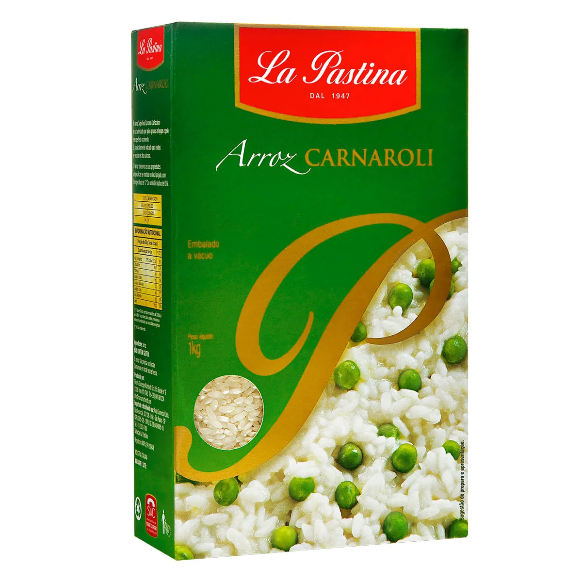 Arroz Carnaroli Tipo 1 La Pastina Caixa 1kg
