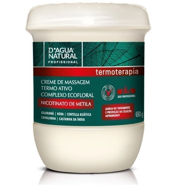 Creme De Massagem Termo Ativo Nicotinato De Metila Com Complexo Ecofloral Dágua Natural