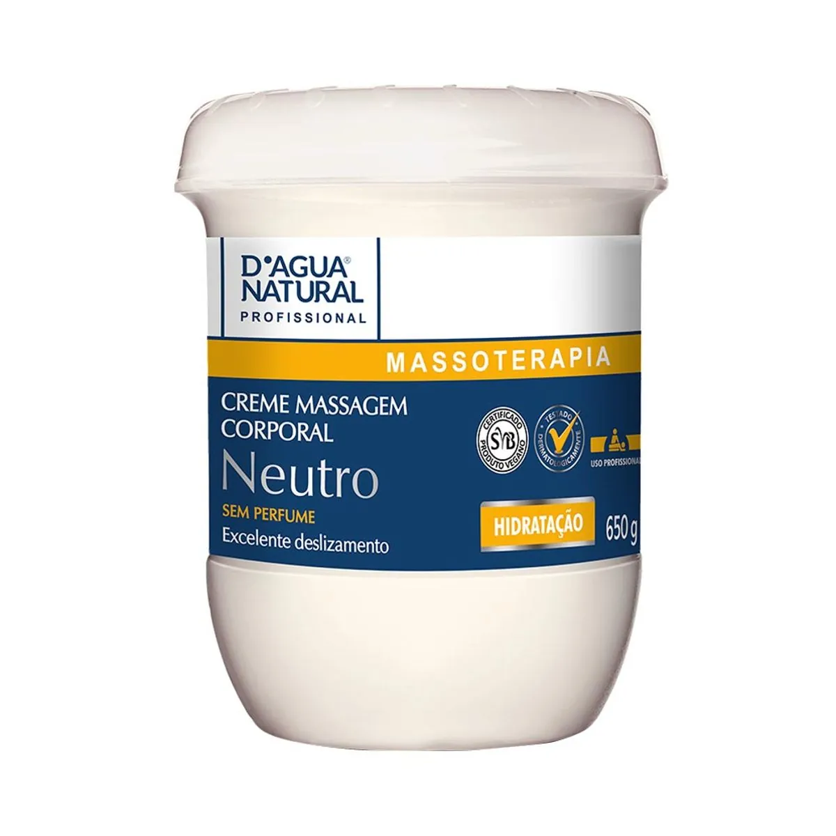 Creme De Massagem Neutro Dágua Natural