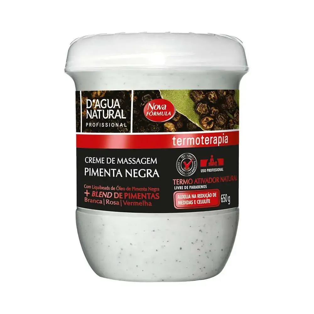 Creme De Massagem Pimenta Negra Dagua Natural 650G