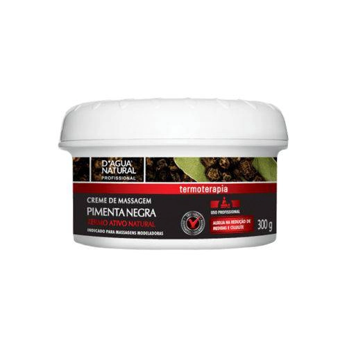Creme De Massagem Pimenta Negra 300g D Agua Natural