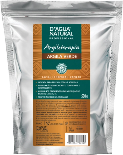 Argila D Agua Verde 500gr Sache Novo