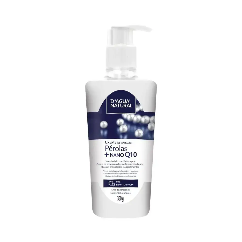 Creme de Massagem Pérolas + Nano Q10 350g D'agua Natural