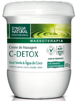 Creme De Massagem Profissional C-detox D'agua Natural 650g