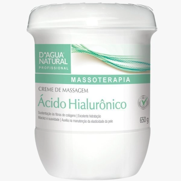Creme de Massagem Ácido Hialurônico 650gr D'água Natural
