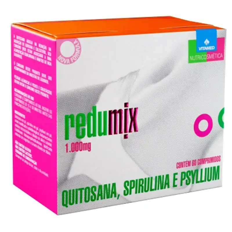 Spirulina, Psyllium E Quitosana Vitamed Redumix Caixa 60 Comprimidos