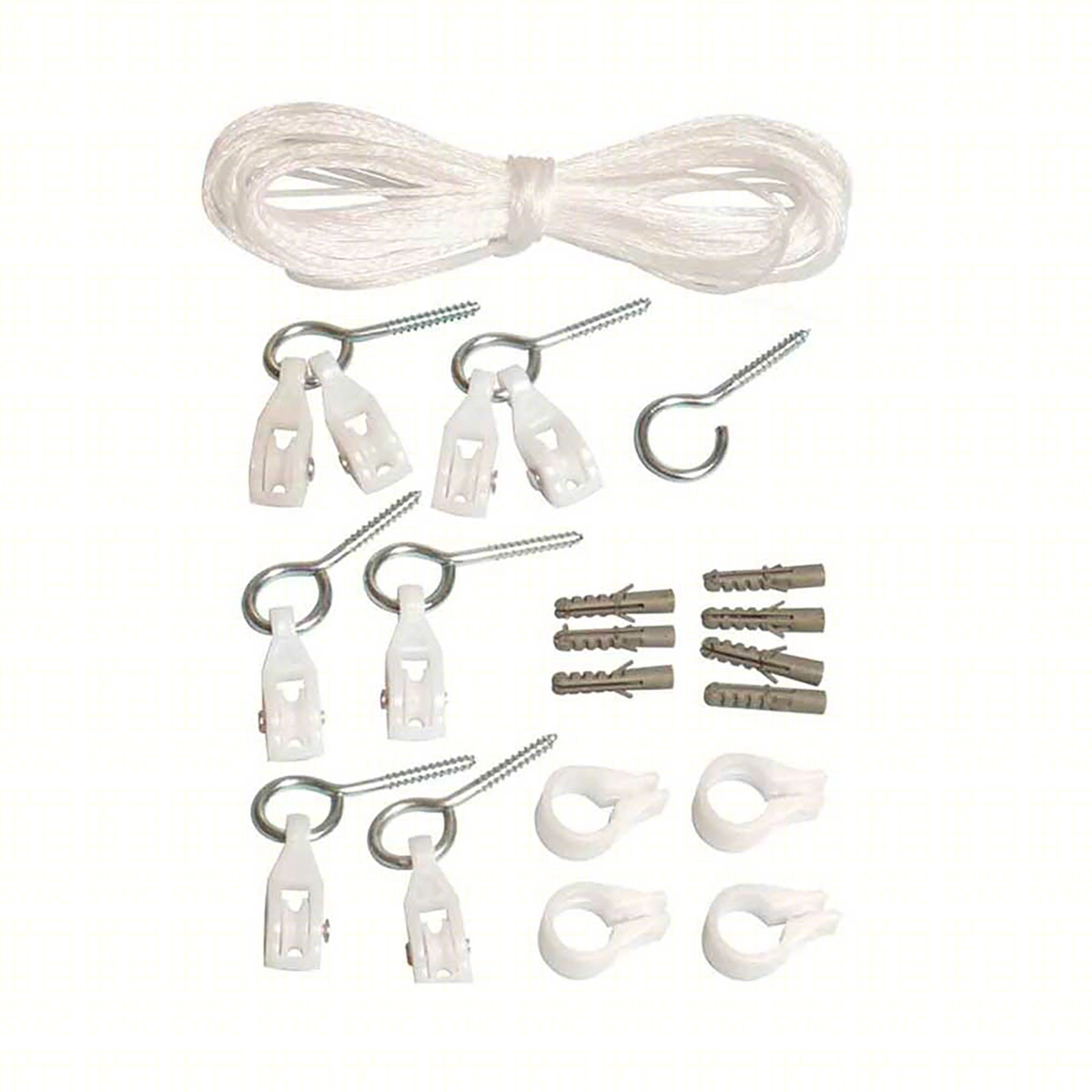 Kit de Fixação para Varal de Teto com Corda Branco