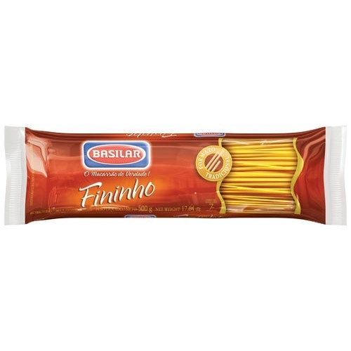 Macarrão Semolado Fininho Basilar Pacote 500g