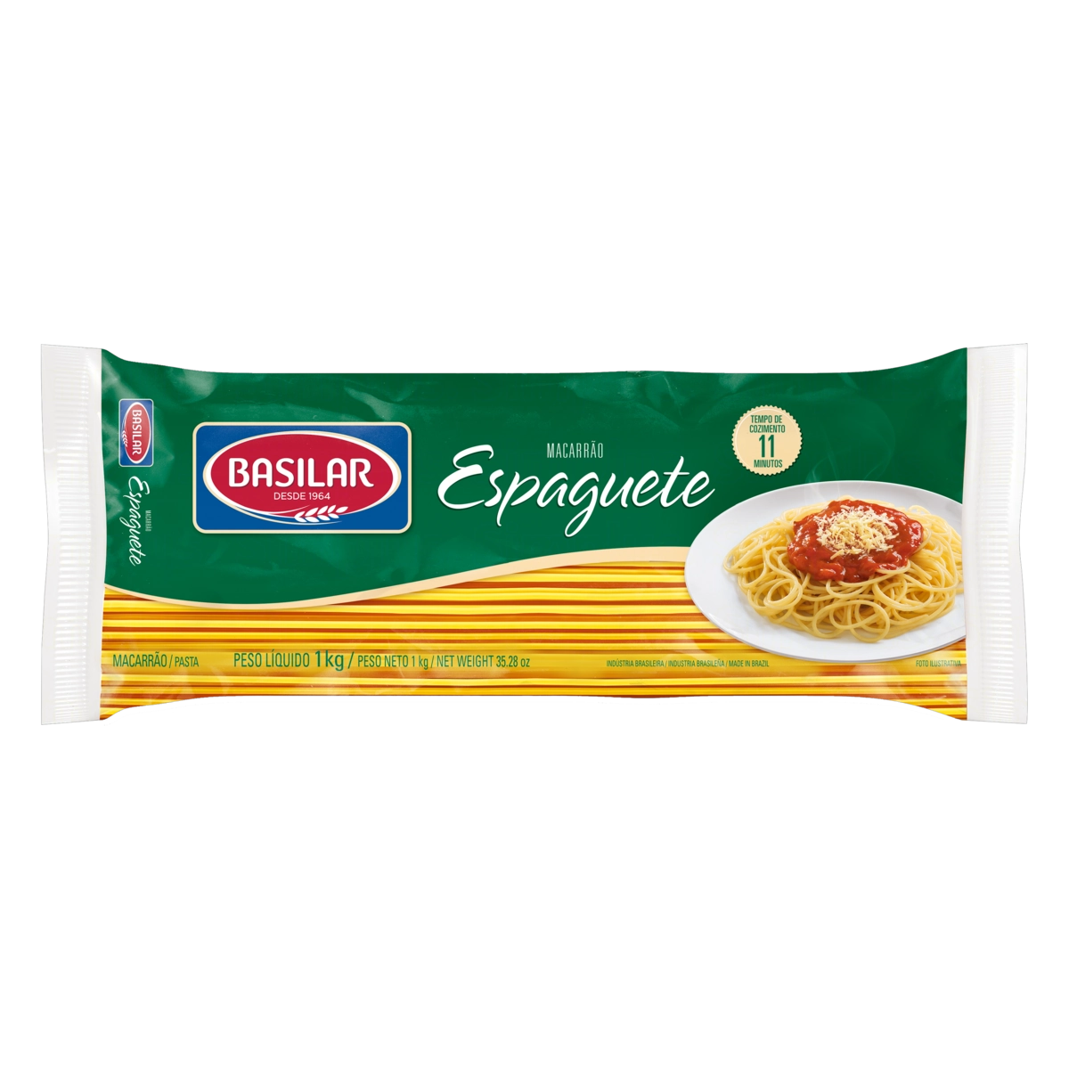 Macarrão De Sêmola Espaguete Basilar Pacote 1kg