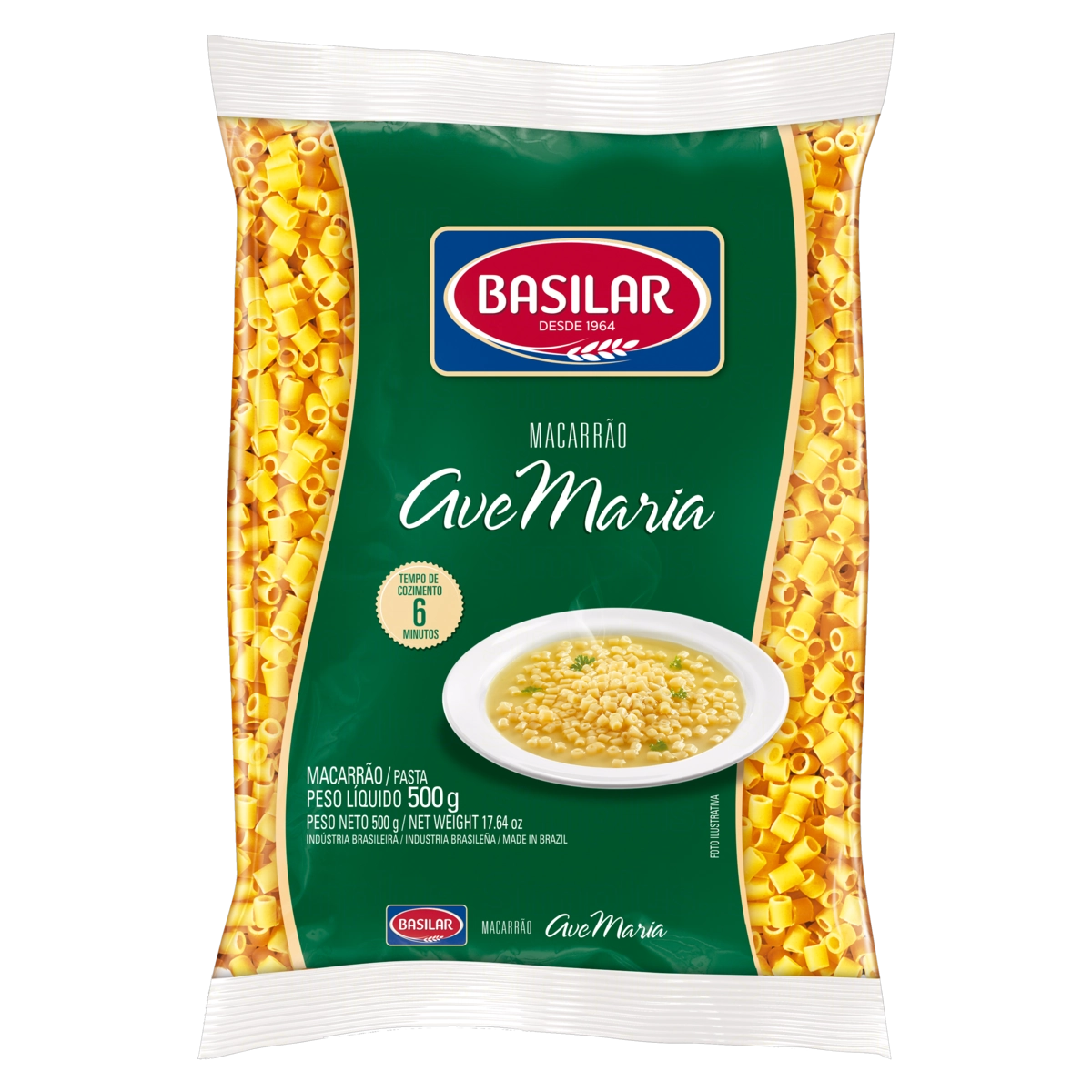 Macarrão Semolado Ave Maria Basilar Pacote 500g