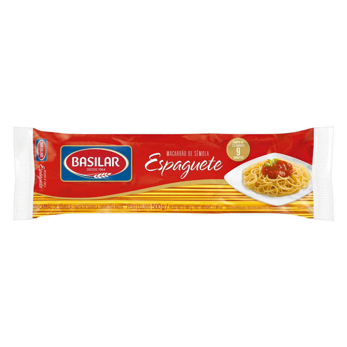Macarrão De Sêmola Espaguete Basilar Pacote 500g