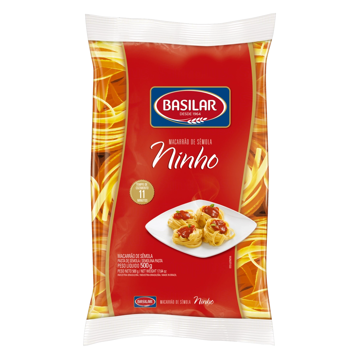 Macarrão De Sêmola Ninho Basilar Pacote 500g