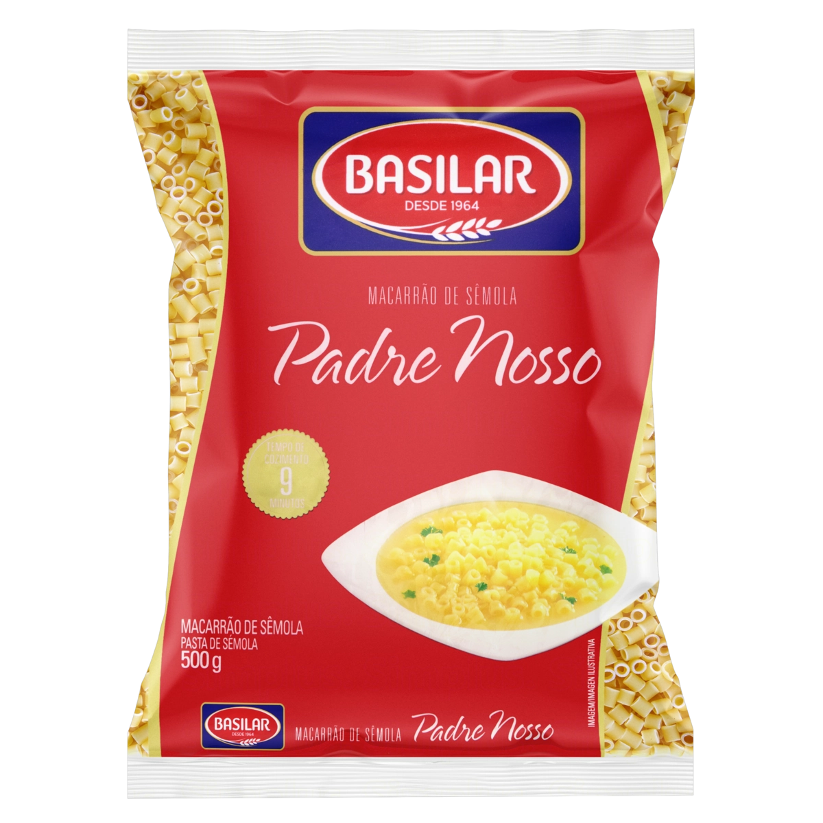 Macarrão De Sêmola Padre Nosso Basilar Pacote 500g