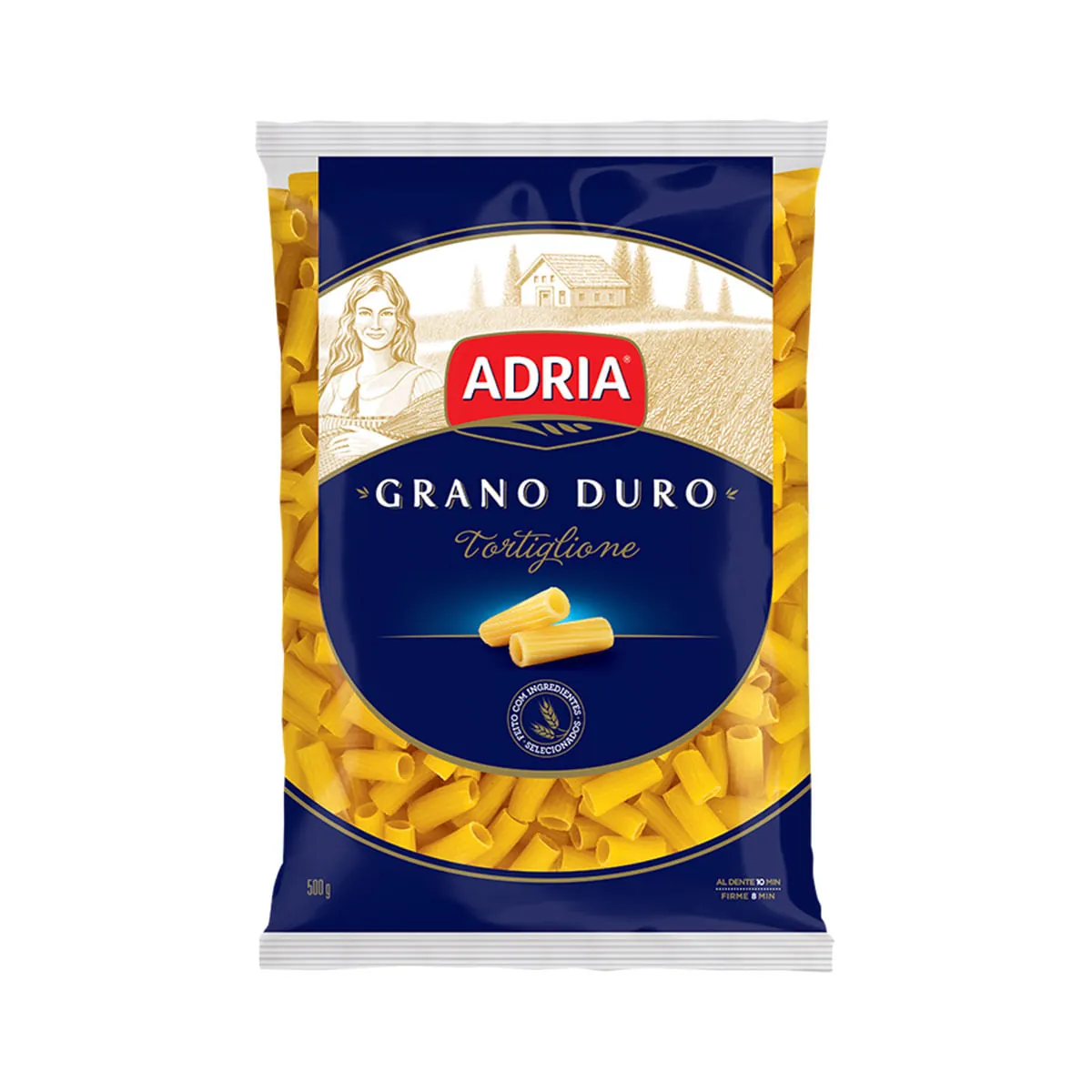 Macarrão De Sêmola Grano Duro Tortiglione Adria Pacote 500g