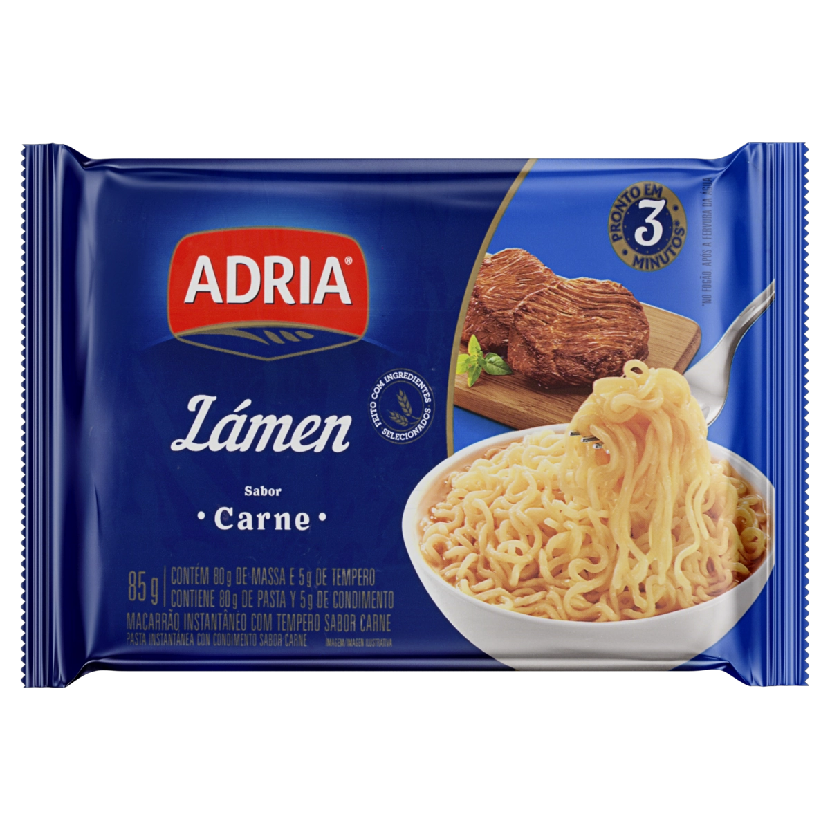 Macarrão Instantâneo Lámen Carne Adria Pacote 85g