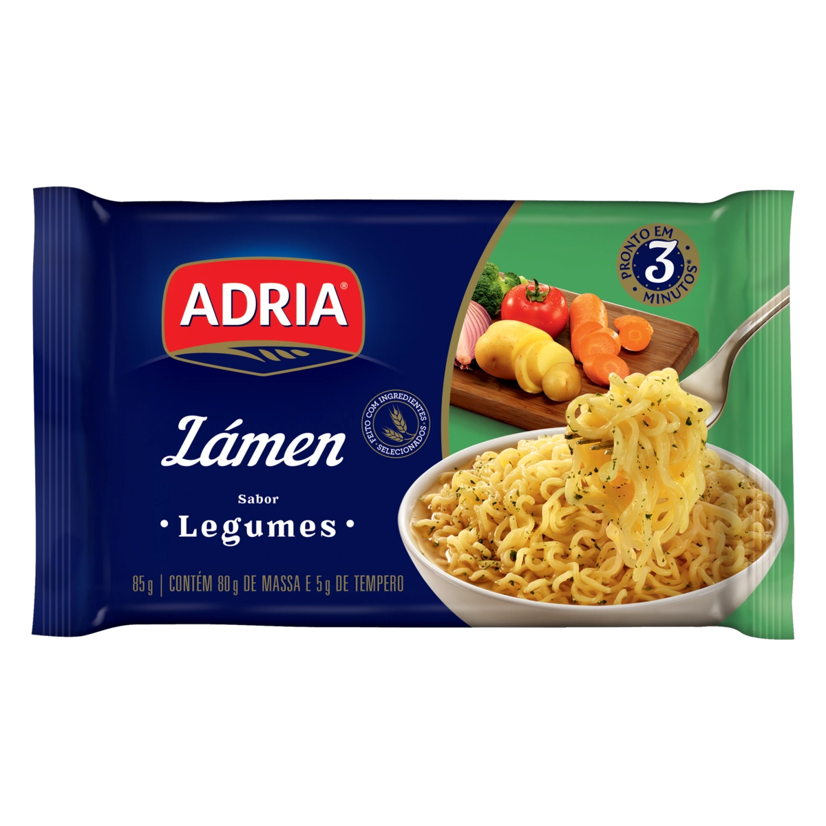 Macarrão Instantâneo Lámen Legumes Adria Pacote 85g