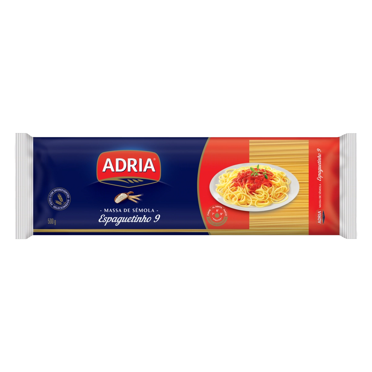 Macarrão De Sêmola Espaguetinho 9 Adria Pacote 500g