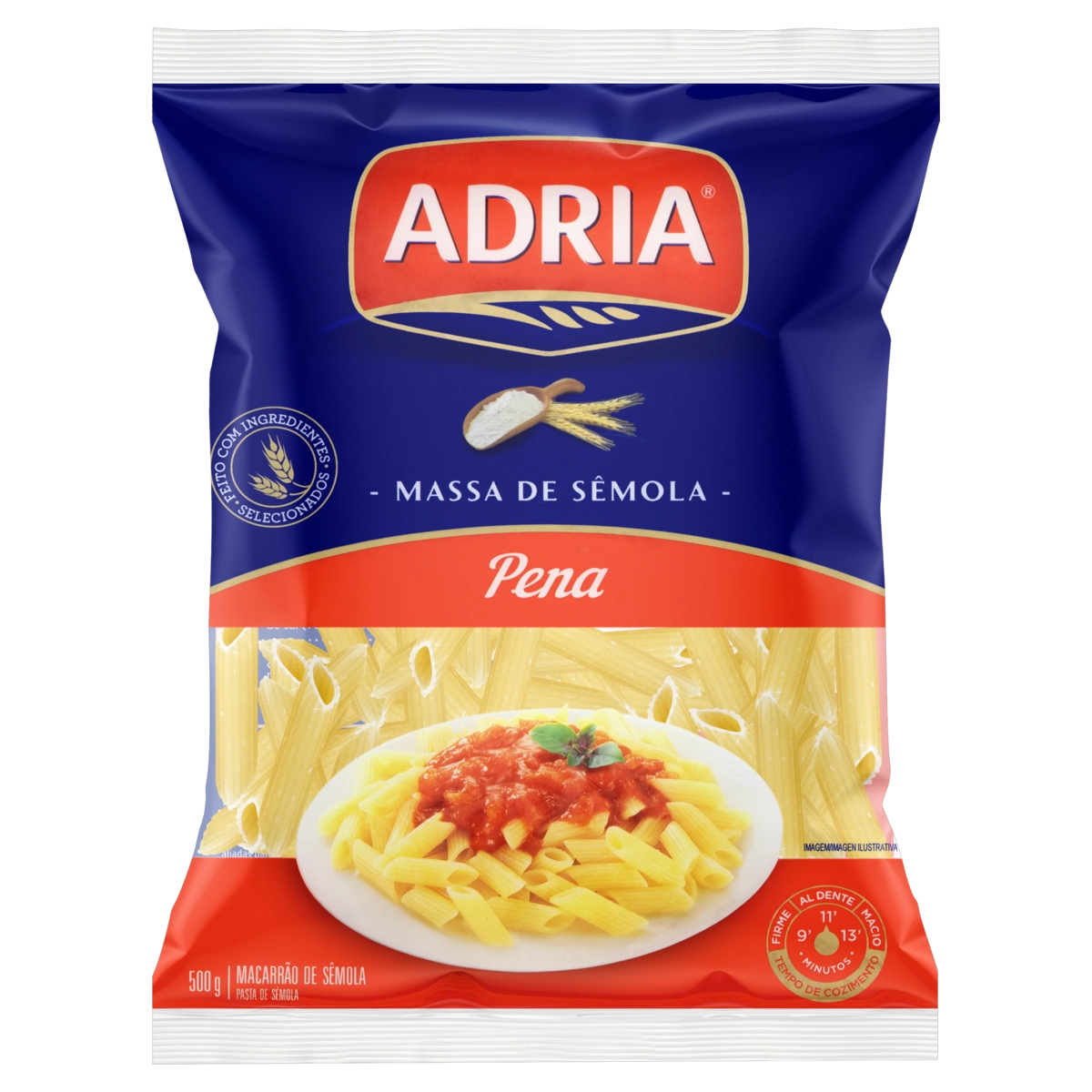 Macarrão De Sêmola Pena Adria Pacote 500g