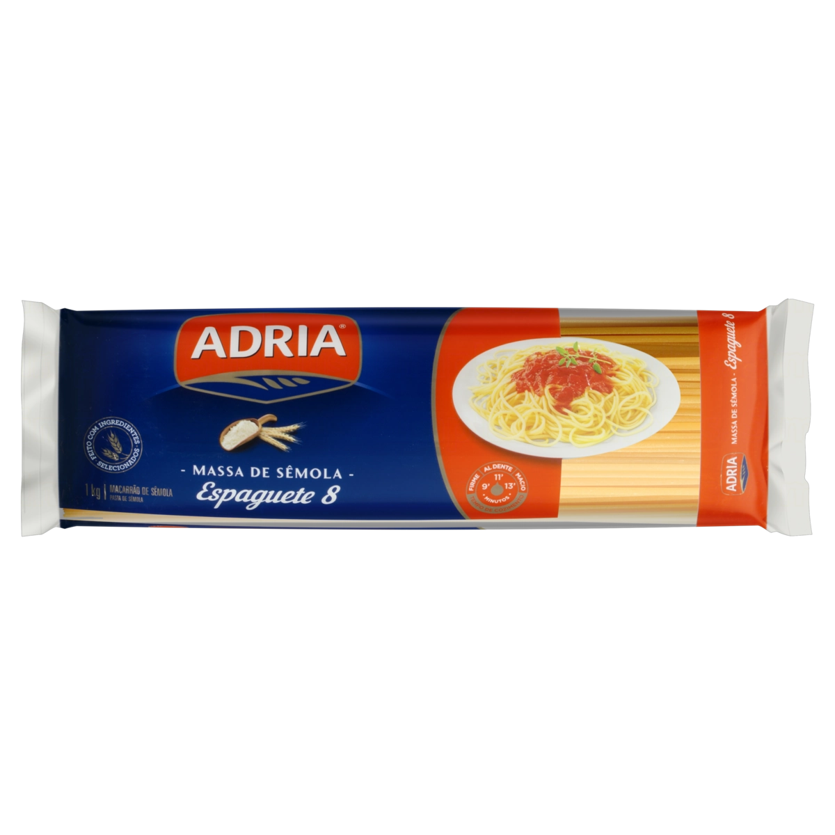 Macarrão De Sêmola Espaguete 8 Adria Pacote 1kg