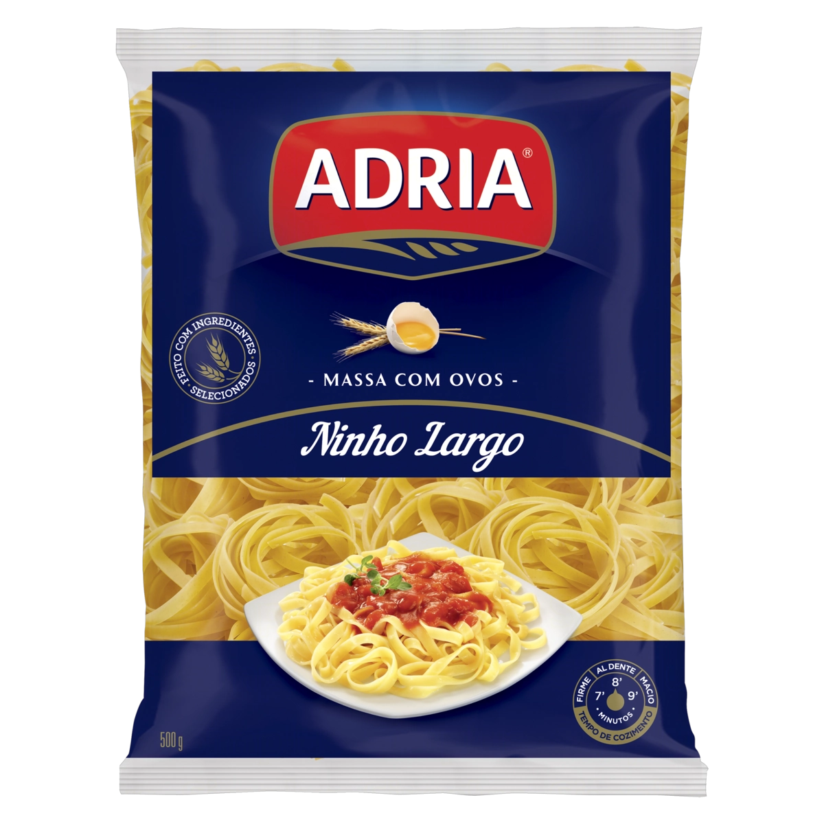 Macarrão De Sêmola Com Ovos Ninho Largo Adria Pacote 500g