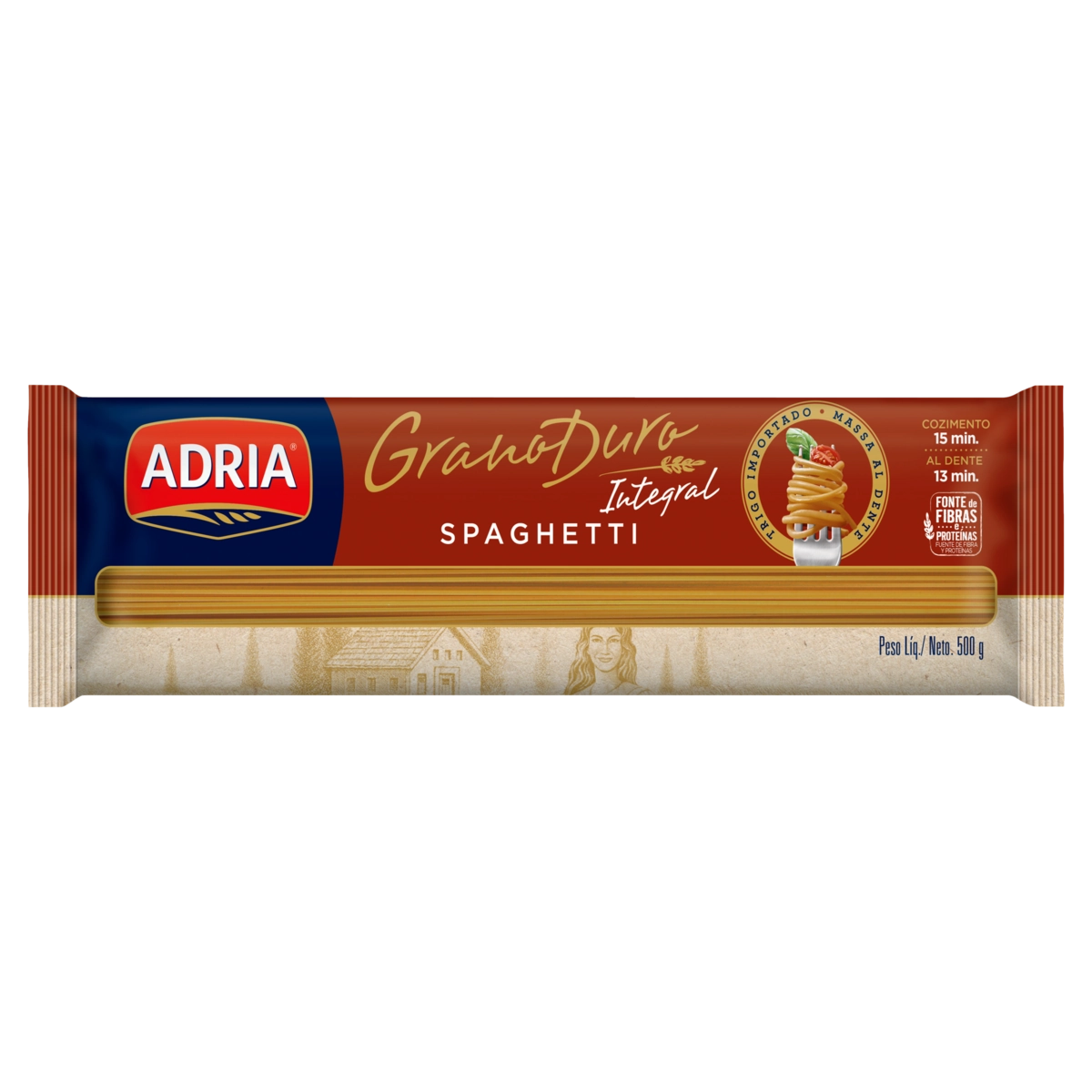 Macarrão ADRIA Grano Duro Spaghetti Integral 500g