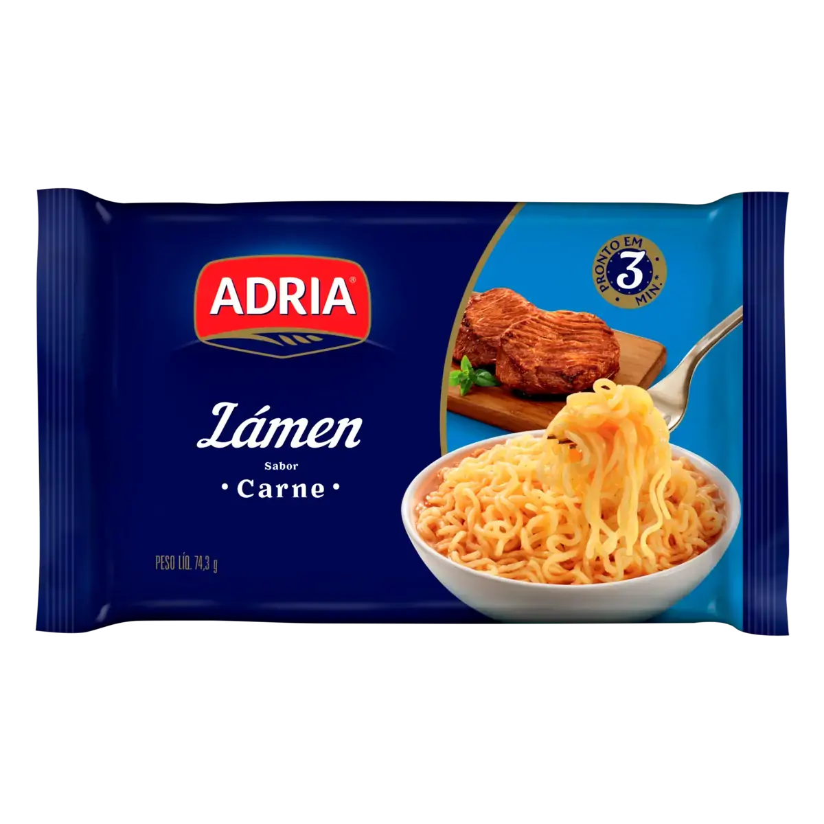 Macarrão Instantâneo Lámen Carne Adria Pacote 74,3g