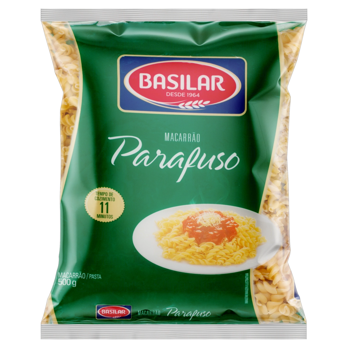 Macarrão De Sêmola Parafuso Basilar Pacote 400g