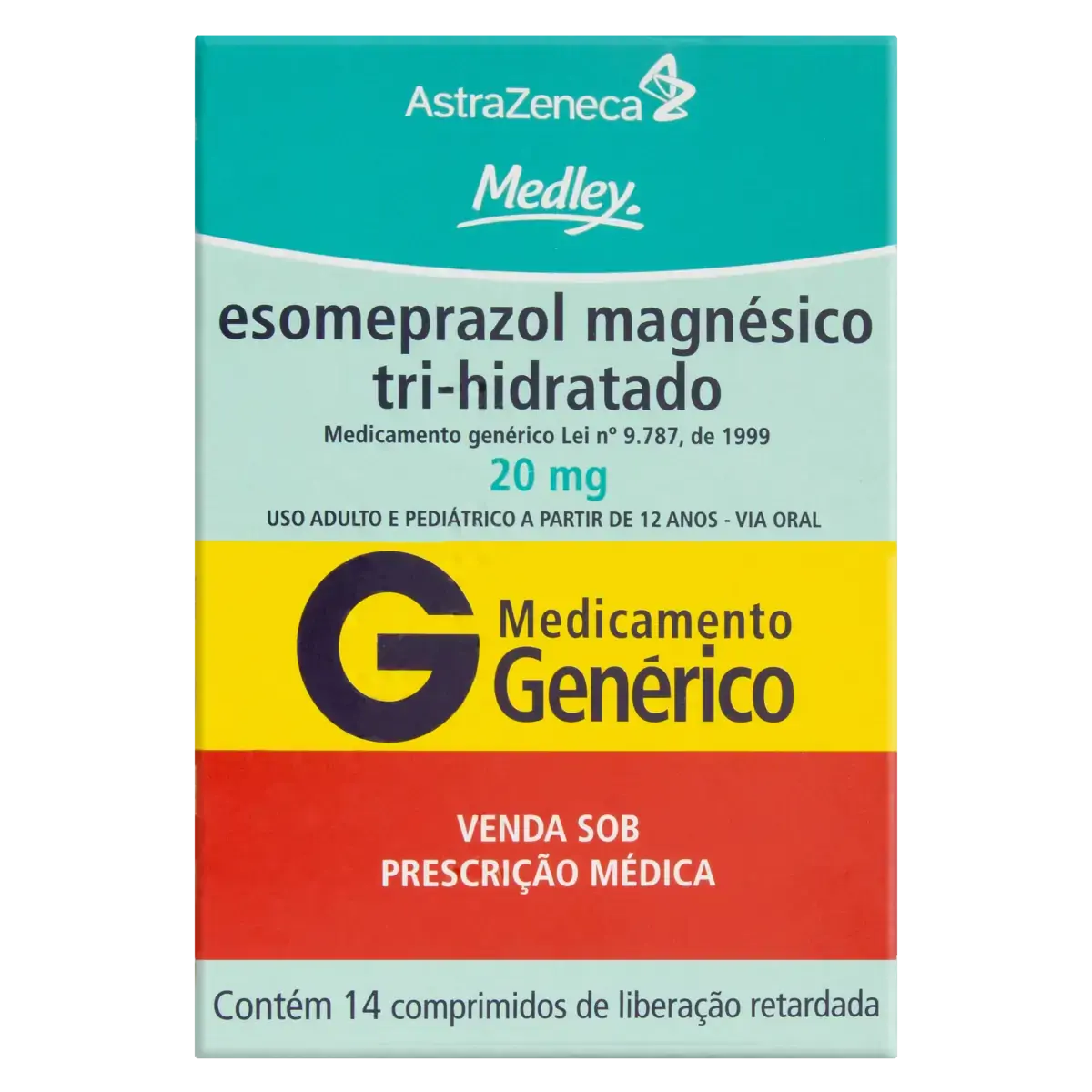 Esomeprazol Magnésico Tri Hidratado 20mg Astrazeneca Caixa 14 Comprimidos Revestidos