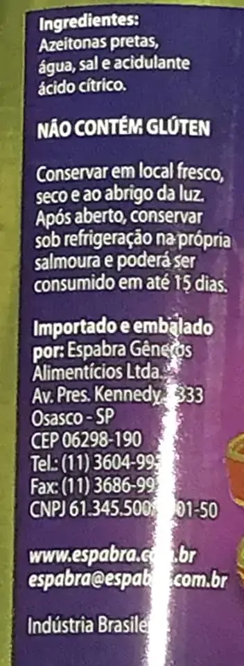 Azeitona Preta D Pepe Chilena