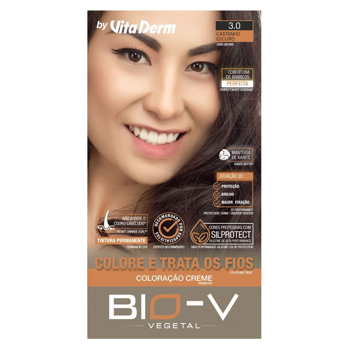 Tint Vitaderm 3 Castanho Escuro Bio V