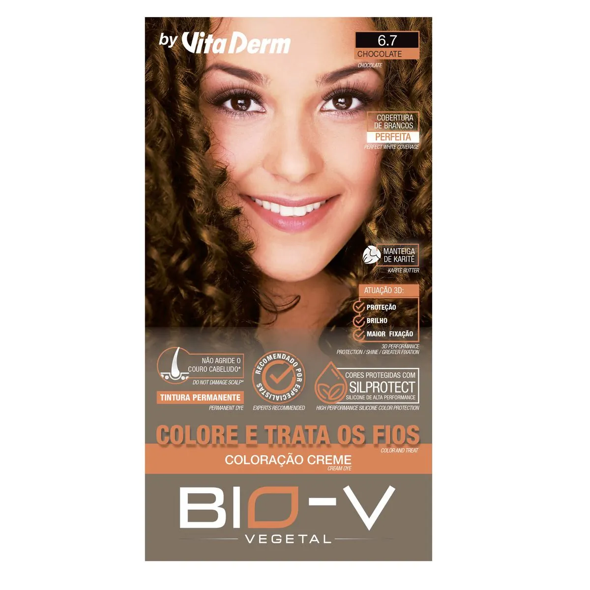 Tint Vitaderm Bio V 6.7 Choc Louro Escuro