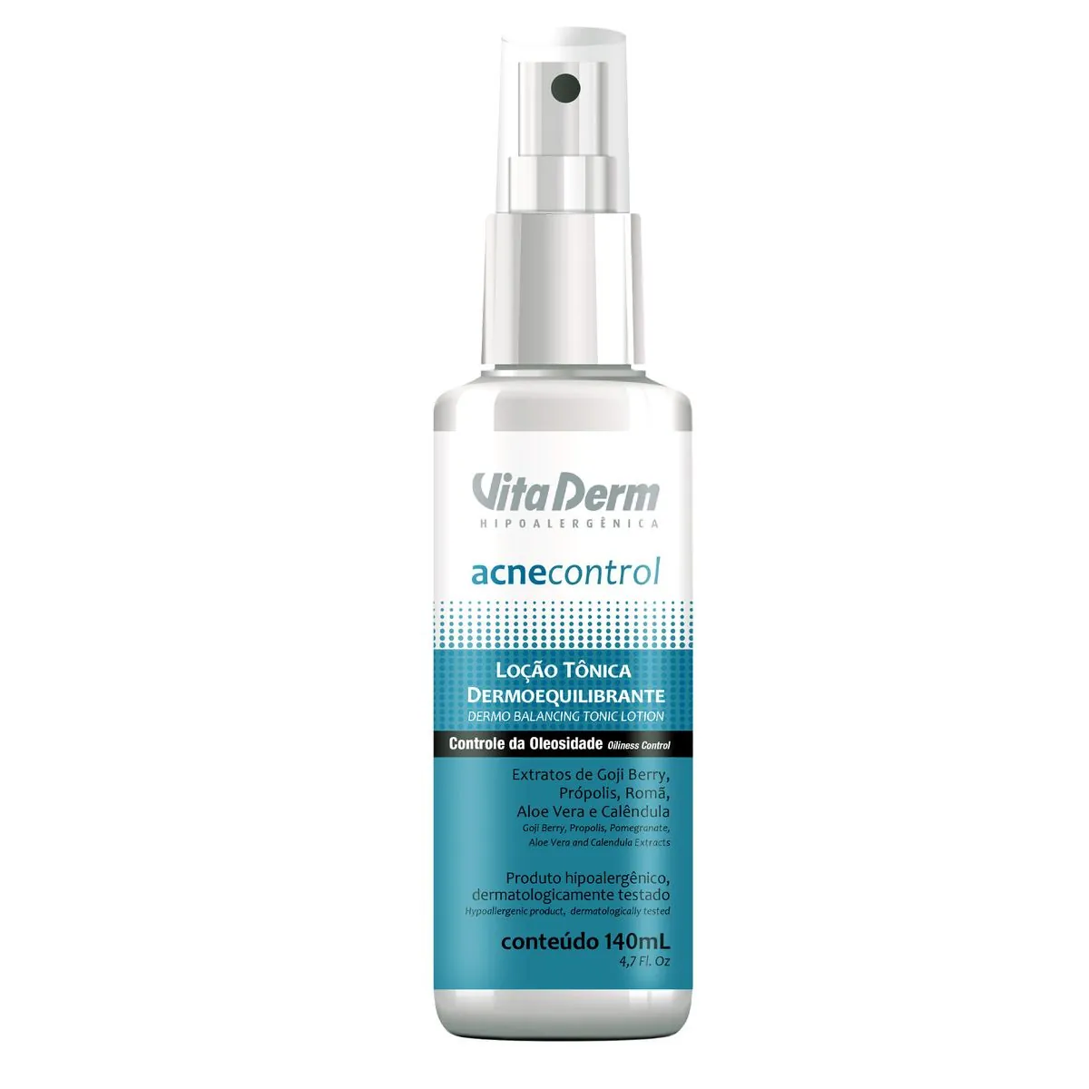 Locao Facial Vitaderm Tônica Dermo Equilibrante Acne Control 140ml