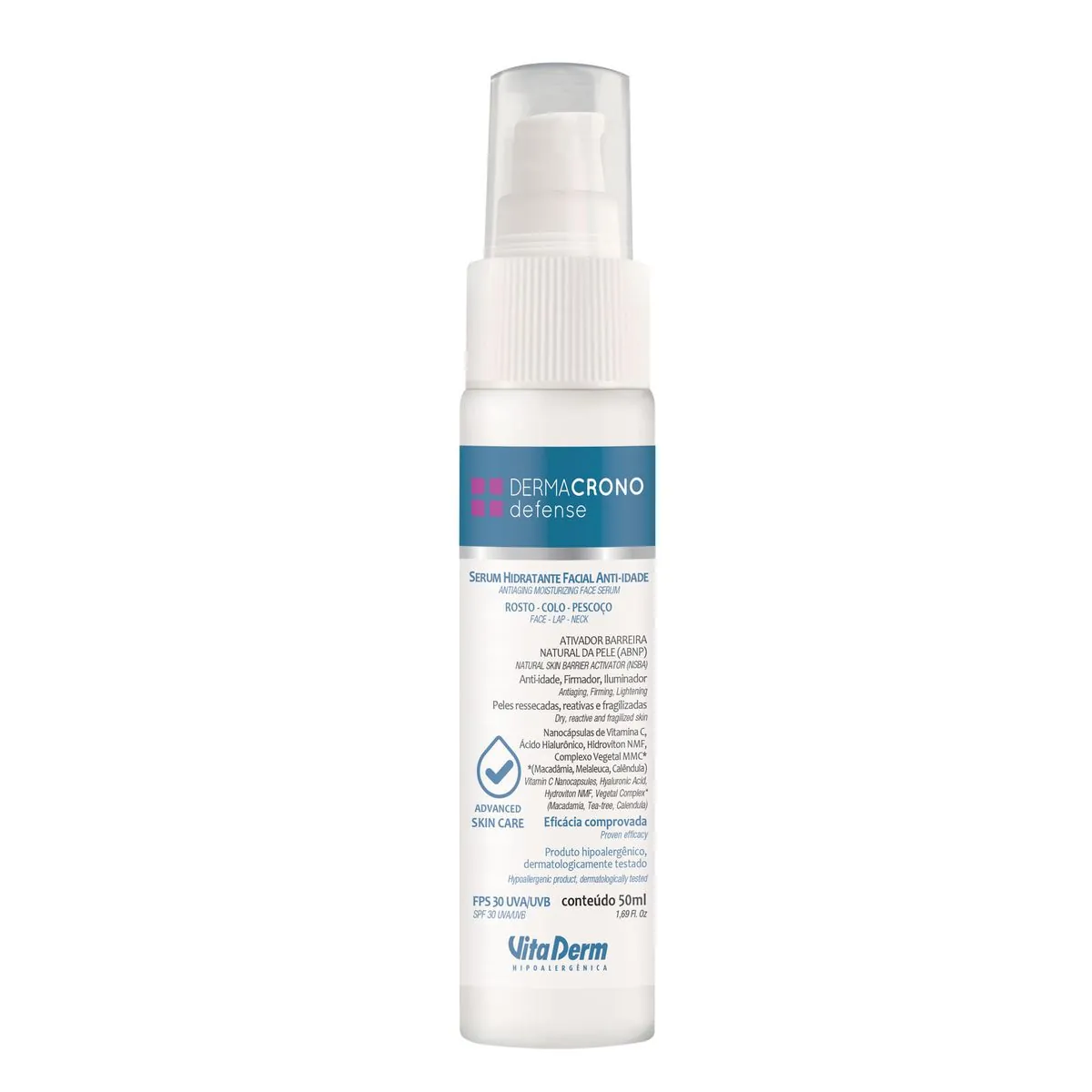 Serum Hidratante Facial Antidade Dermacrono Defense 50g, Vitaderm